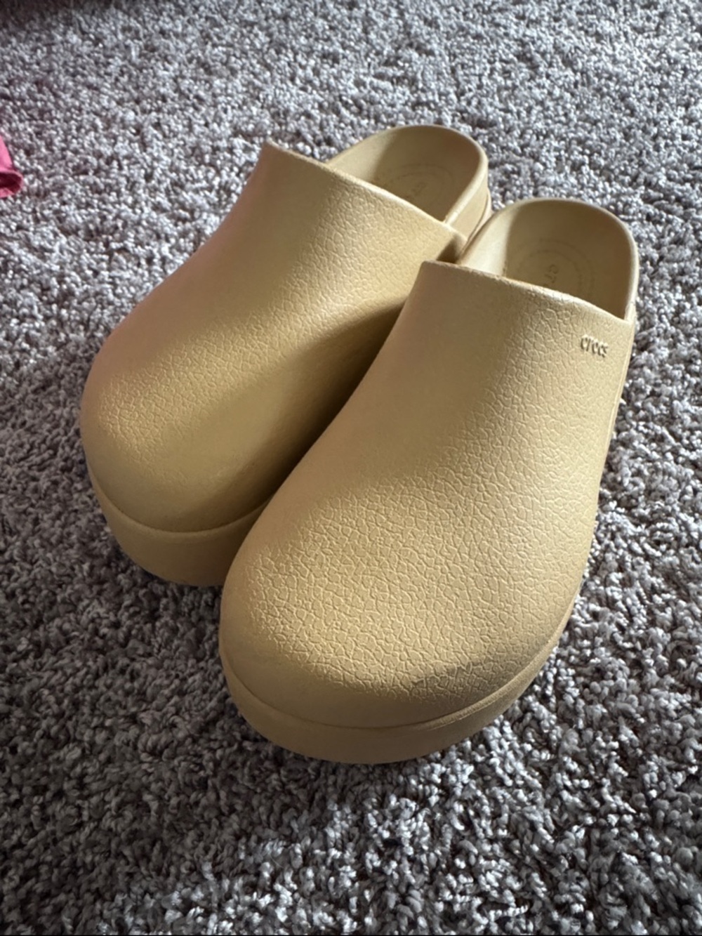 CROCS Elevated Platform Clogs in Tan